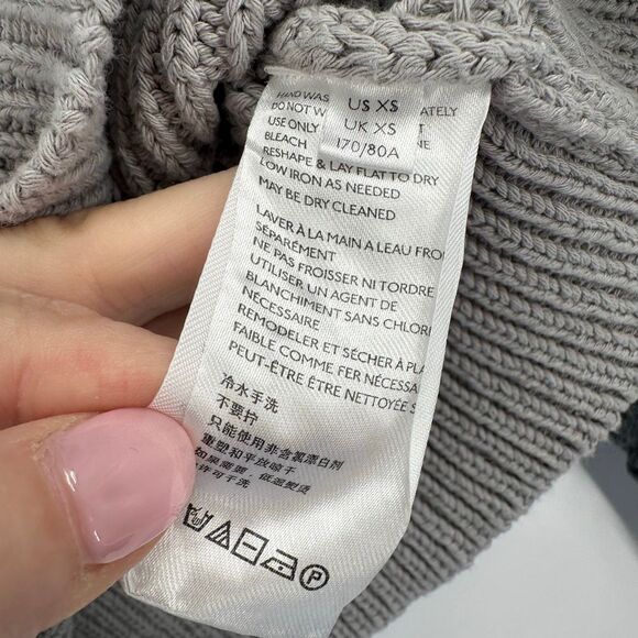 Anthropologie Dip-Dye Marci Pullover Cotton Sweater in Gray Cableknit Size XS - Picture 6 of 13